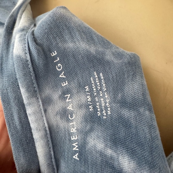 American Eagle Outfitters Blue Tie-Dye Blouse summer tee loose y2k - Picture 3 of 3